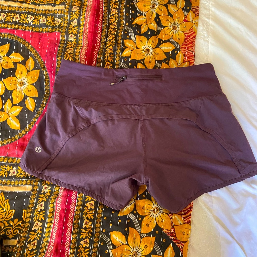 purple lululemon shorts 2in inseam size 4